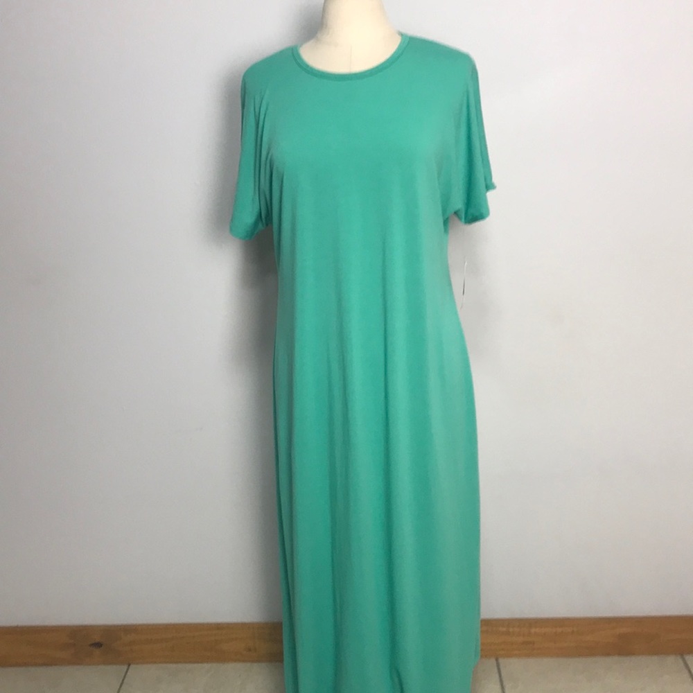 LAST CALL NWT LuLaRoe Maria maxi t shirt dress Large turquoise layering NFR